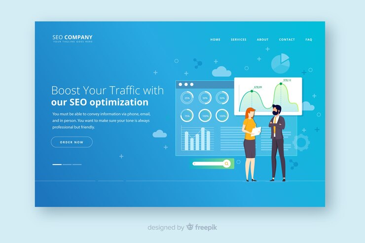 Free Vector seo optimization landing page
