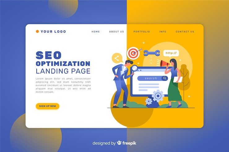 Free Vector seo optimization landing page