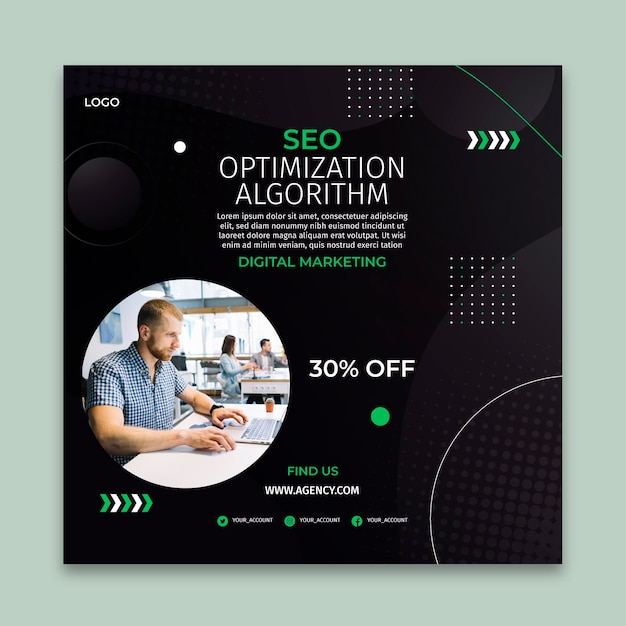 Seo solutions squared flyer template