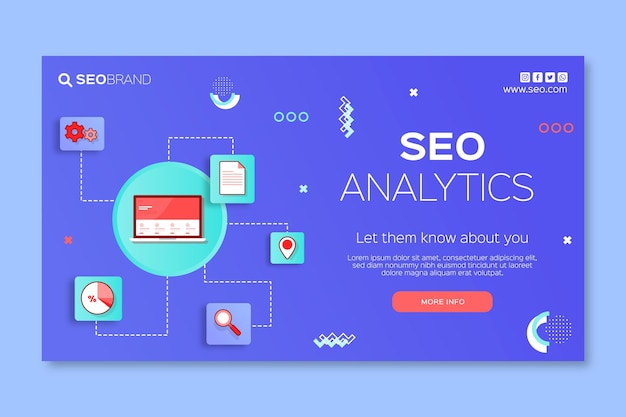 Seo strategy banner template illustrated