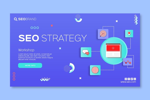 Modello di banner di strategia seo