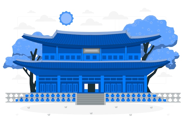 Free vector seoul concept illustration