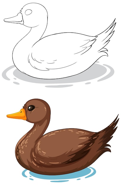 Бесплатное векторное изображение Спокойные утки на воде иллюстрация