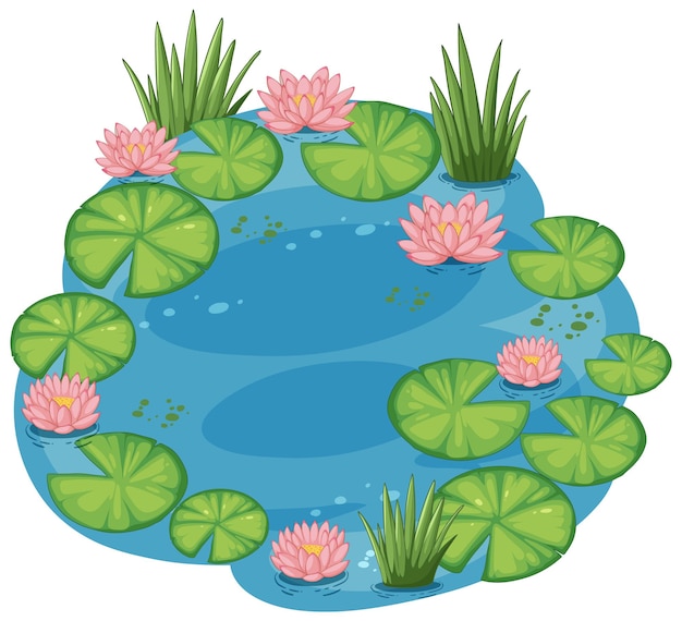 Free vector serene lily pond vector illustration