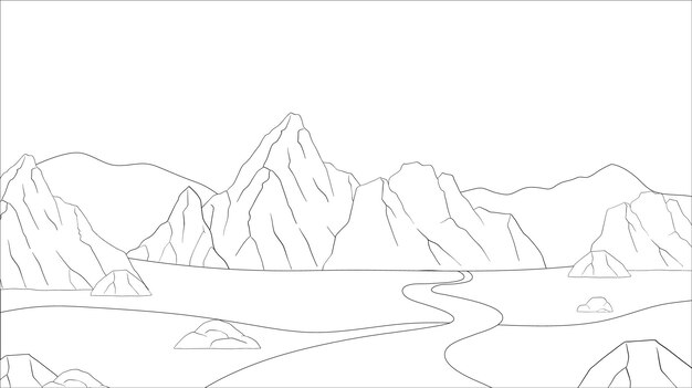 Free vector serene mountain landscape vector illustration