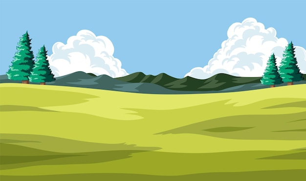 Free vector serene nature landscape vector illustration