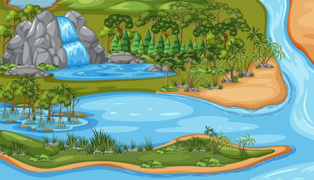serene river and forest landscape