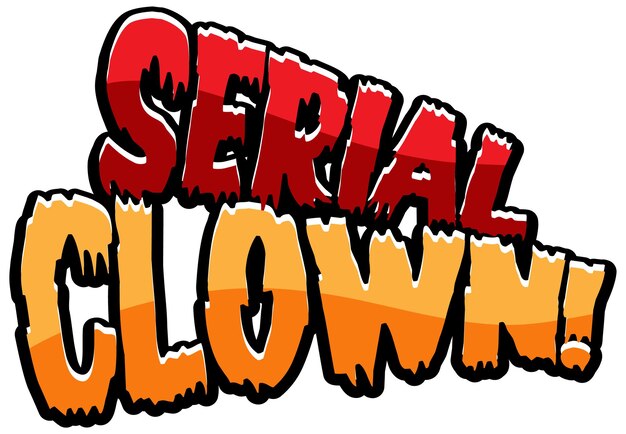 Серийный логотип слово клоун для Хэллоуина