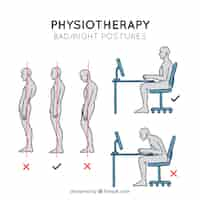 Бесплатное векторное изображение Серия правильных и неправильных поз