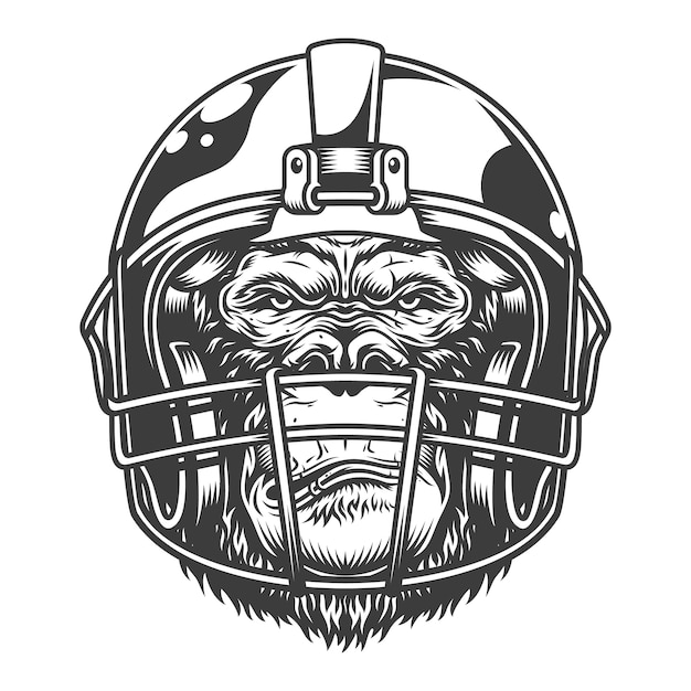 Free vector serious gorilla in monochrome style