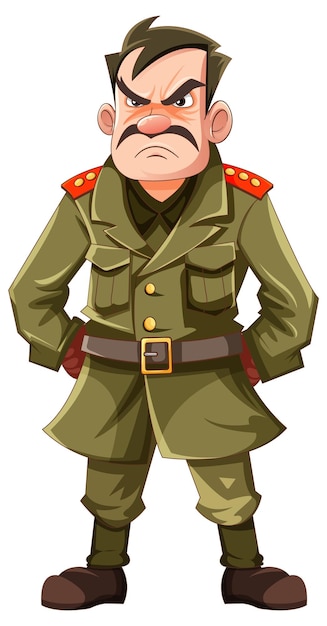 Serious military officer with grumpy expression