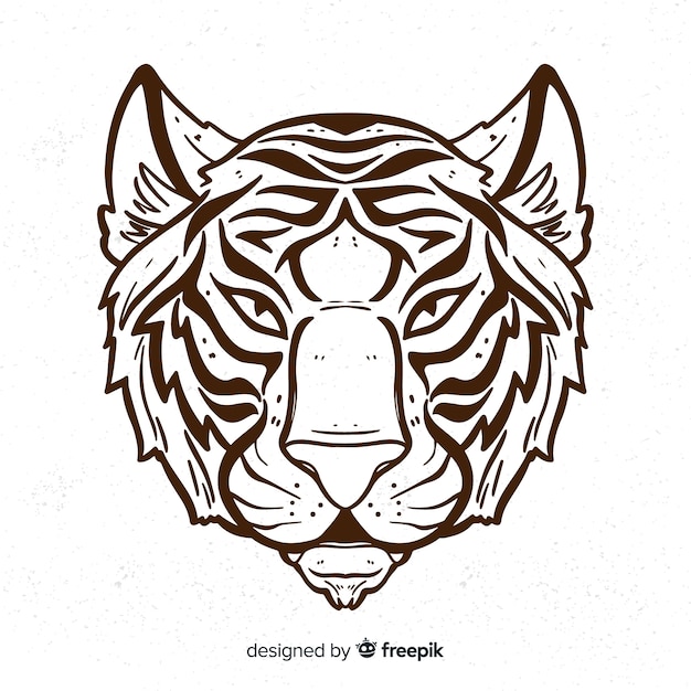 Бесплатное векторное изображение Серьезный фон тигра