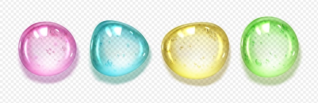 Бесплатное векторное изображение Капли текстуры сыворотки из геля или пузырьков коллагена