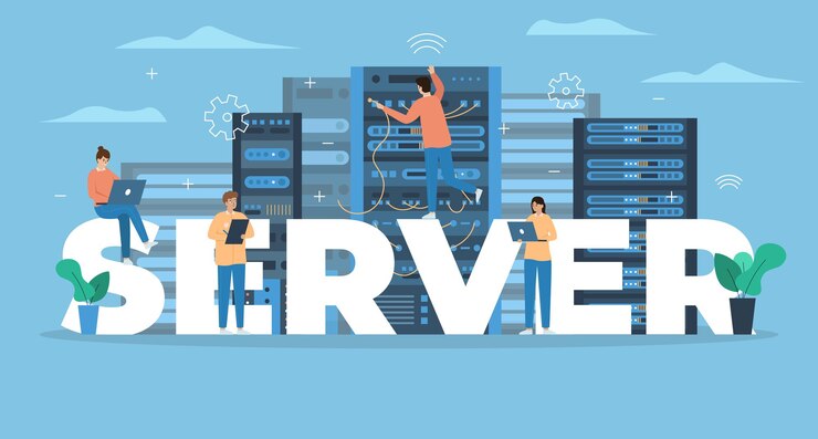 Free Vector server administration text composition