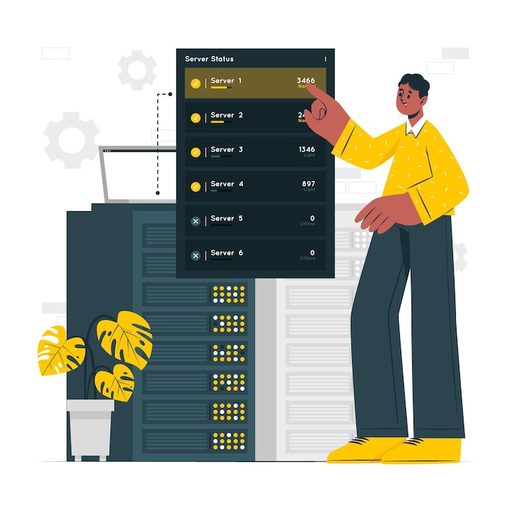 Free Vector server status concept illustration