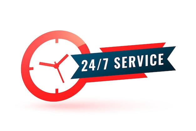 Free vector service assistance label with clock