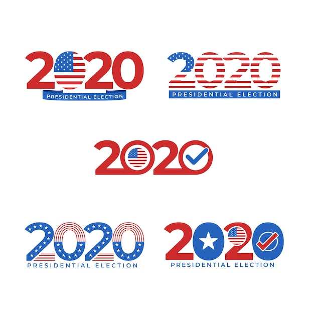 Set of 2020 us presidential election logos