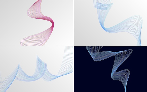 Free vector set of 4 vector line backgrounds to elevate your designs to the next level