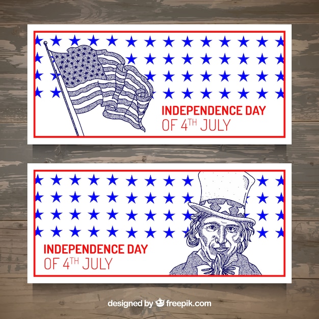 Free vector set of 4th of july banners