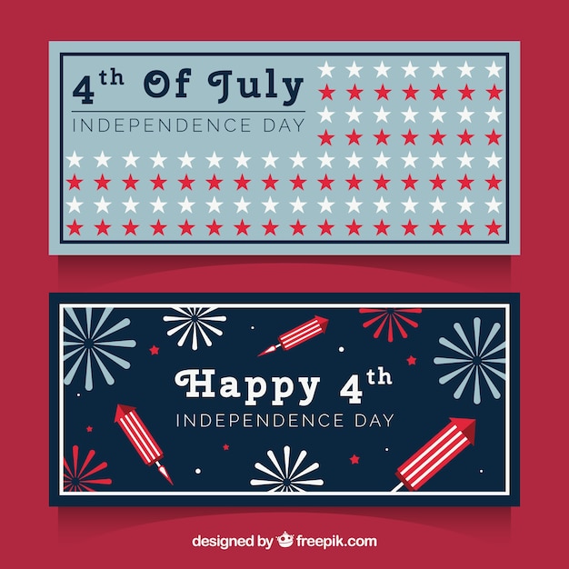 Set of 4th of july banners