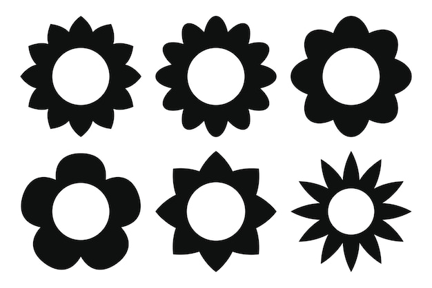 Free vector set of 6 basic flowers