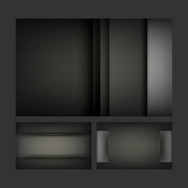 Set of abstract background designs in black