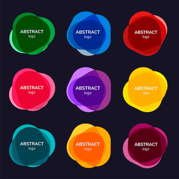 Free vector set of abstract badge designs