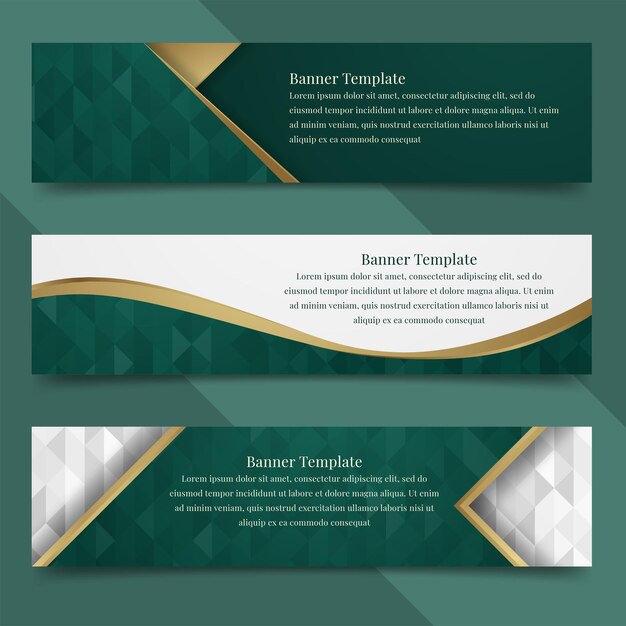 Set abstract banner template design with luxury and elegant