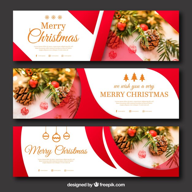 Set of abstract christmas banners