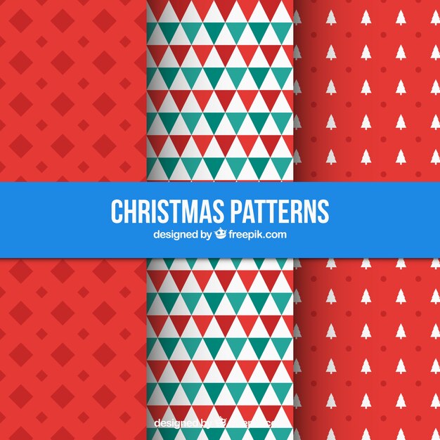 Set of abstract christmas patterns