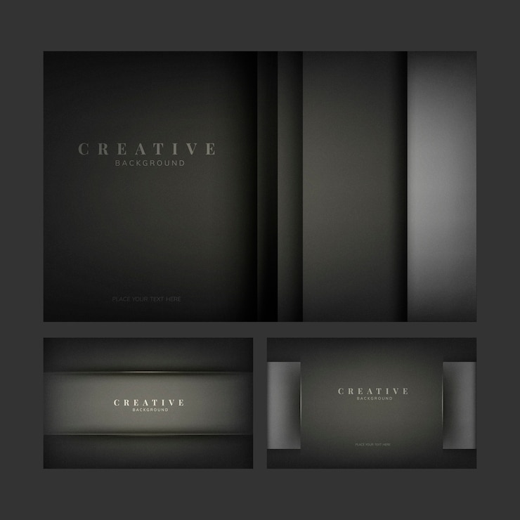 Free Vector set of abstract creative background designs in black