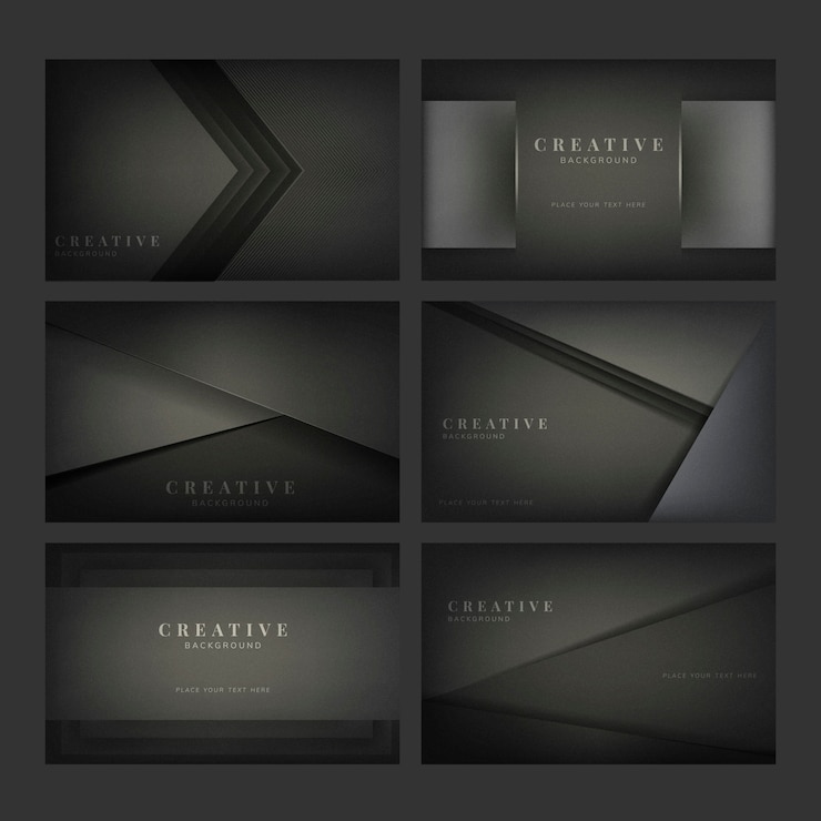 Free Vector set of abstract creative background designs in black
