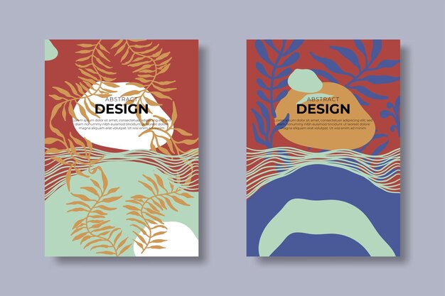 Set of abstract creative universal artistic templates Good for poster card invitation flyer cover banner placard brochure and other graphic design