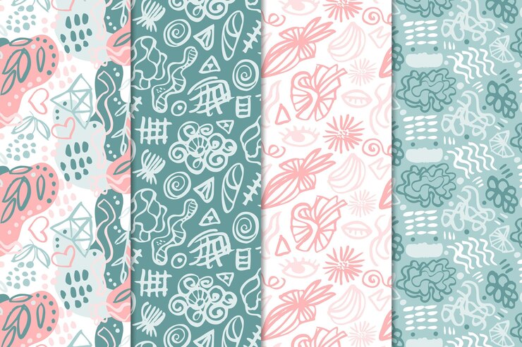 Free Vector set of abstract drawn patterns