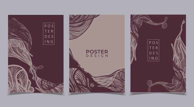 Set of abstract minimalist modern cover collection