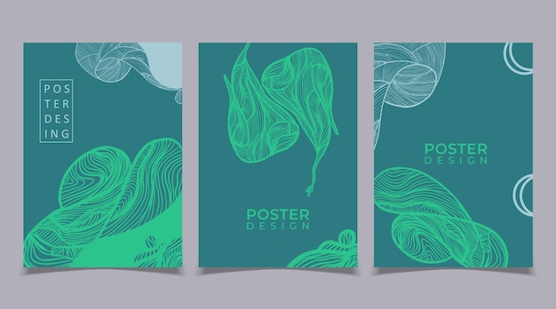 Free vector set of abstract minimalist modern cover collection