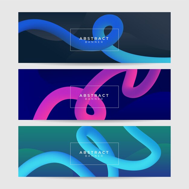 Set of abstract red blue banner background with 3d overlap layer and wave shapes. geometric, polygonal abstract background, texture, advertisement layout. web page. header for website.