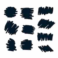 Free vector set of abstract scribble bold pen elements