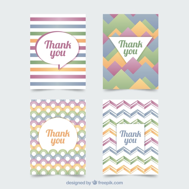 Set of abstract thank you cards