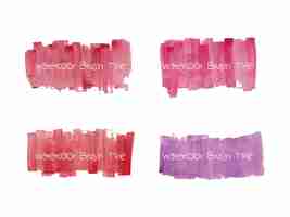 Free vector set of abstract watercolor grunge brush strokes in warm colors