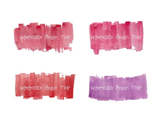 Set of abstract watercolor grunge brush strokes in warm colors