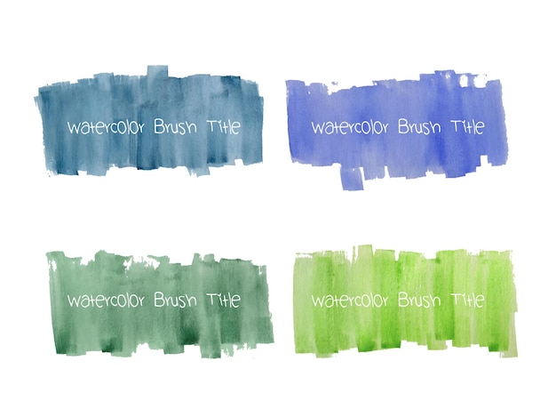 Free vector set of abstract watercolor grunge brush strokes