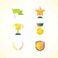Free vector set of achievement badges for motivation and incentive isolated vector illustration