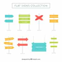 Free vector set of address posters in flat design