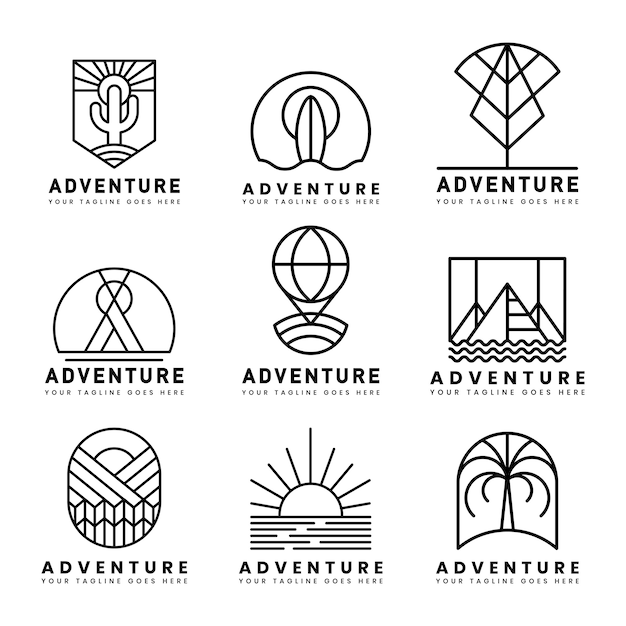 Free vector set of adventure logo vector