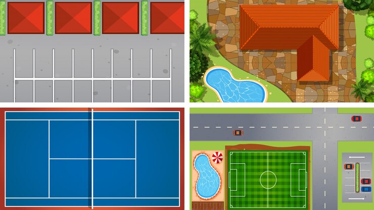 Free Vector set of aerial landscape