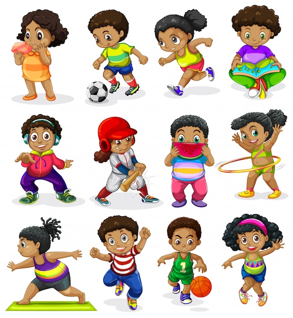 kids workout clipart