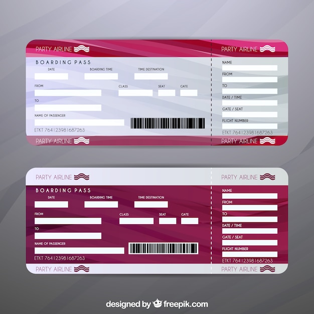 Free vector set of airline tickets