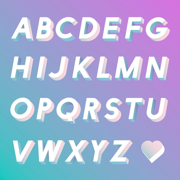 Set of alphabet vectors