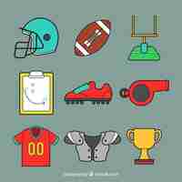 Free vector set of american football accessories